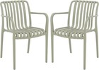 Outdoor Patio Furniture Collection Holly Green Stacking Dining Armchair Set of 2