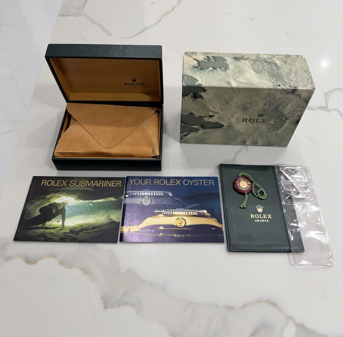 GENUINE Vintage Rolex Submariner 16610 Watch Box Booklet Anchor