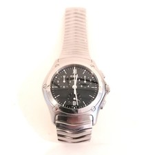 EBEL CLASSIC WAVE CHRONOGRAPH, OROLOGIO DA POLSO UOMO QUADRANTE NERO, E9251F41