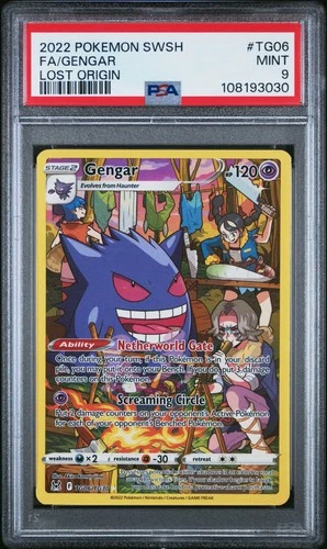 2022 POKEMON SWORD & SHIELD LOST ORIGIN #TG06 FULL ART/GENGAR PSA 9
