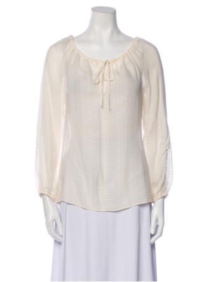 Tory Burch Ivory Long Sleeve Blouse XS MSRP $225