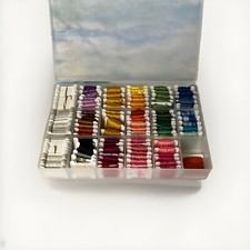 Embroidery Cross Stitch Floss Thread Cards Multicolor In Plastic Storage Box