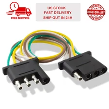 4-Pin Plug Trailer Light Wiring Harness Extension Flat Wire Connector 2ft 18awg