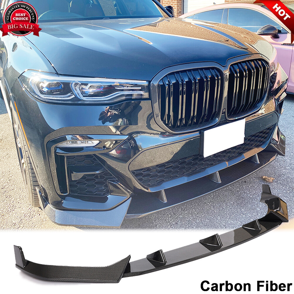 Fits BMW X7 G07 M Sport 2019-2022 REAL CARBON Front Bumper Lip Spoiler Splitters