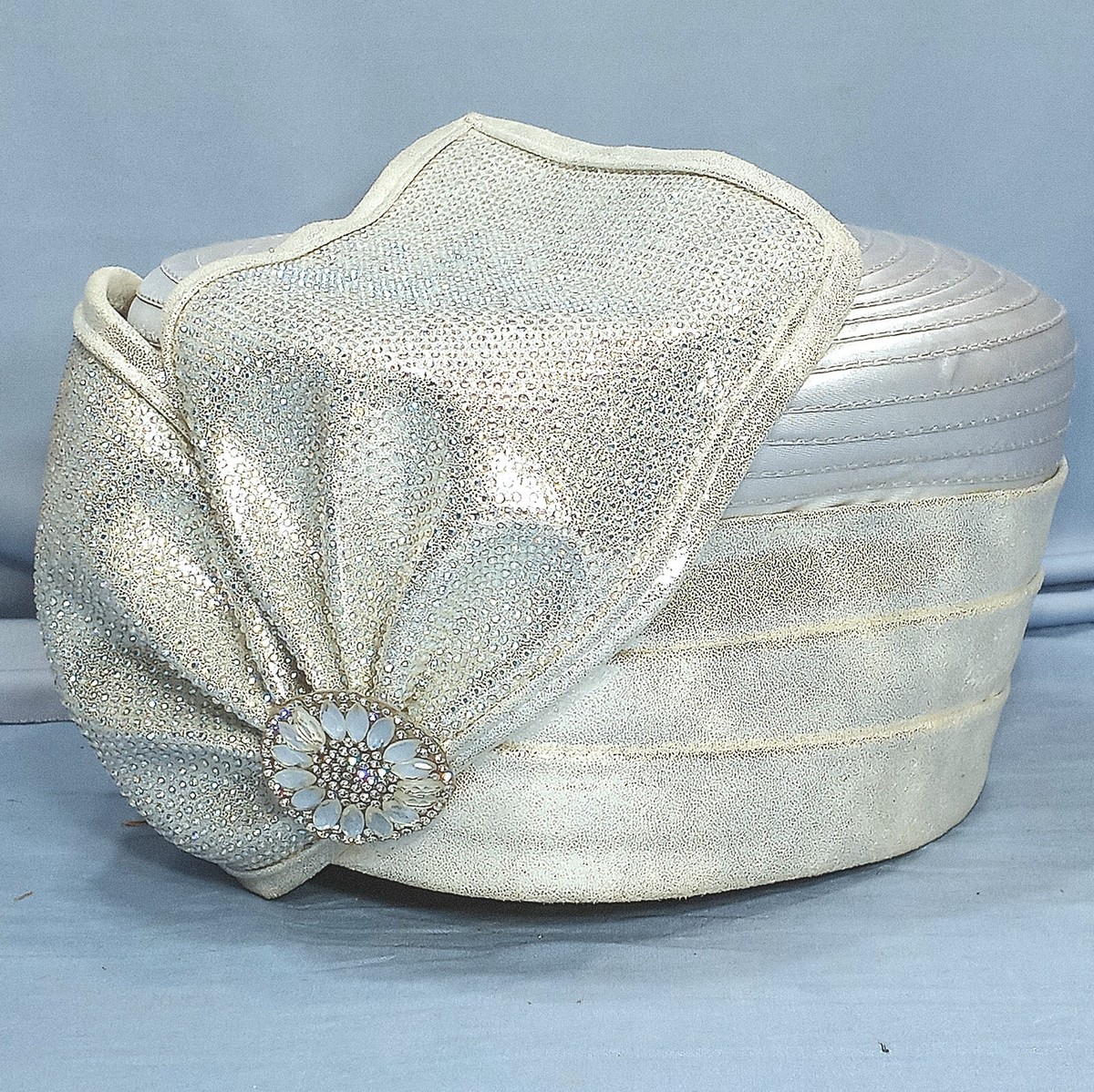 Stunning Silver Church Dress Hat by Whittall & Shon Whittall & Shon Vintage Wide Brim Derby / Church Hat - Etsy main image 3
