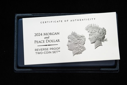2024-S Morgan & Peace Dollar REVERSE Proof Two-Coin US Mint Set in OGP! - Picture 3 of 4