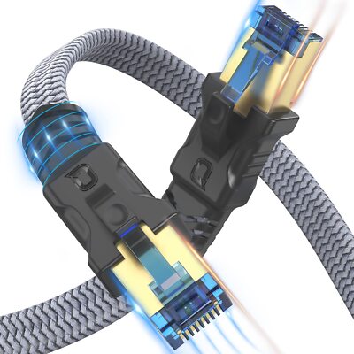 Cat 8 Ethernet Cable 3 Ft 2 Pack Fastest Cat8 Internet Network Cable High Speed 