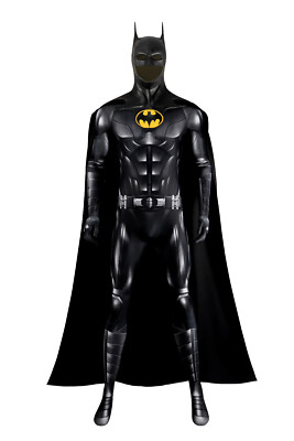 Flash Batman Bruce Wayne Michael Keaton Jumpsuit Cape Halloween Cosplay Costume