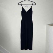 Reformation Slip Dress Semi Sheer Size Small Black Metallic Lightweight Party