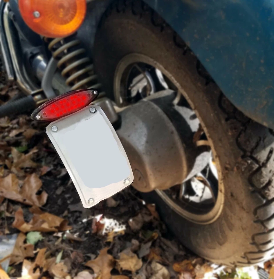 Soporte curvo para etiquetas de reubicación de matrícula para Kawasaki Vulcan 1986-ahora Foto 2 de 4