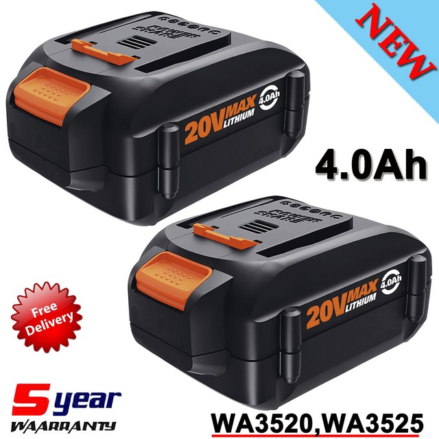 2X 20V WA3520 Battery for Worx WA3578 20Volt MAX Power Share 4.0AH