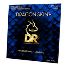 DR DMP-10 Dragon Skin+ Plus Coated Phosphor Bronze Mandolin Strings; lite 10-36