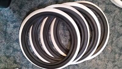 Set 4 Porta Wall Topper 13'' Tire add on White Walls 274-2-13 1'' Black & 1'' White