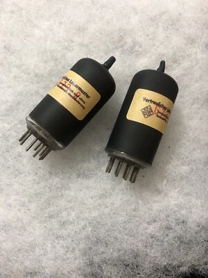 Telefunken G73-R ECC82 12AU7 ECC802S Black Coated Glass, NOS Matched Pair - Image 1 of 4