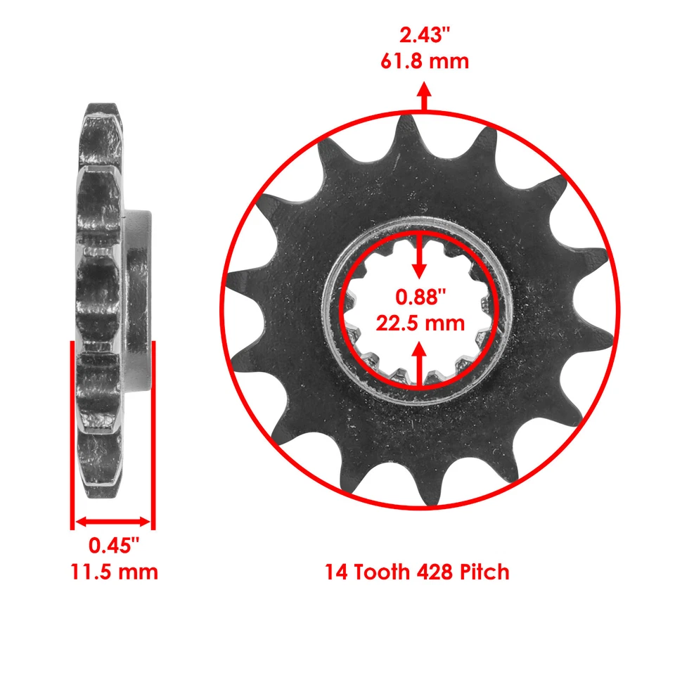 Kit de cadena de transmisión y piñones para Suzuki DR-Z125 DRZ125 2003-2016 Foto 3 de 4
