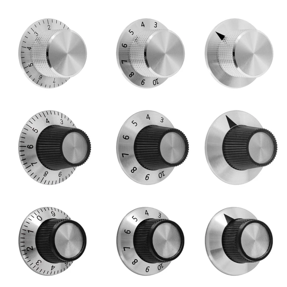 Potiknopf Drehknopf Reglerknopf Potentiometer ALU Schwarz 6mm Achse Aluminium - Bild 2 von 4