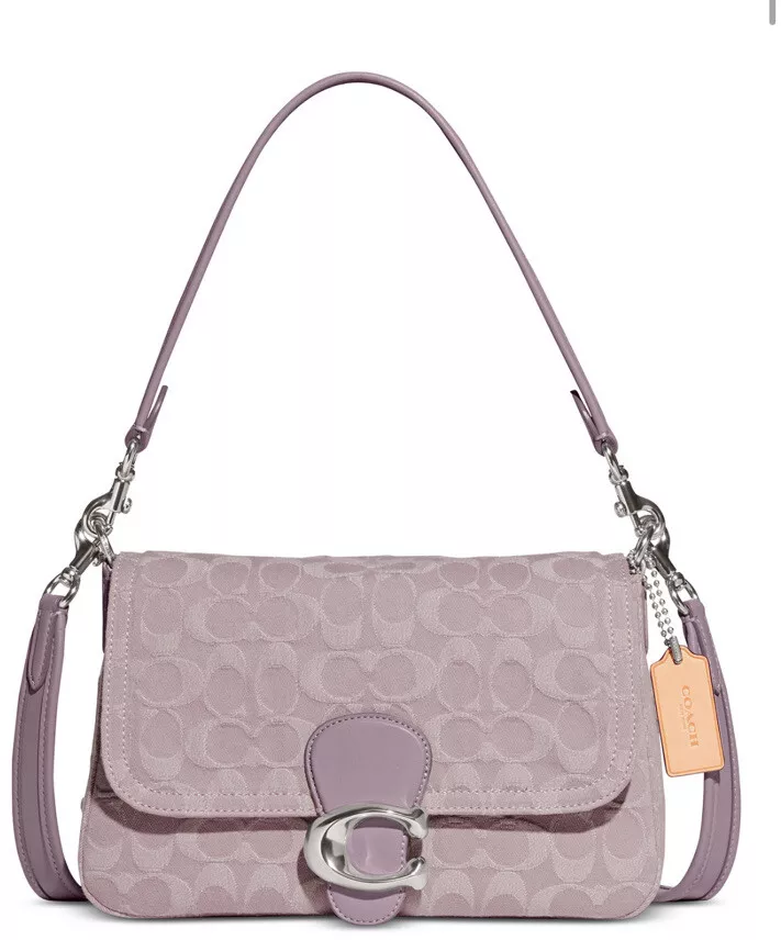 Coach Washed Denim Soft Tabby Small Shoulder Bag - Pale Purple