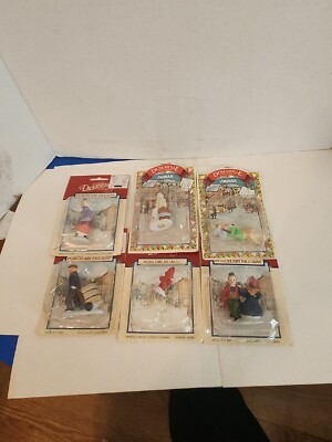 Mixed Lot of 6 Porcelain Figures Lemax Dickensvale And Noma New