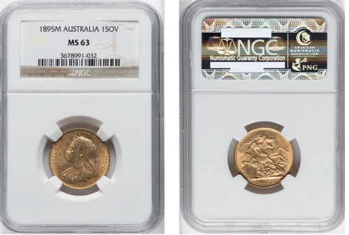 Australia RARE 1898-M GOLD COIN SOVEREIGN Melbourne NGC MS-63 Great Britain