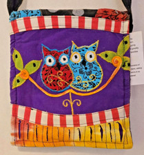 SMALL HIPPIE HOBO Rising International Nepal PAIR of OWLS BAG Fair Trade