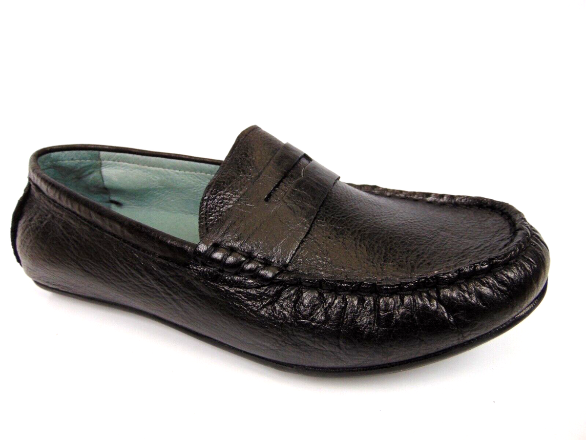 David Tate Womens Carson Slip-On Pebbled Moccasins Shoe Size WW Black  Leathe