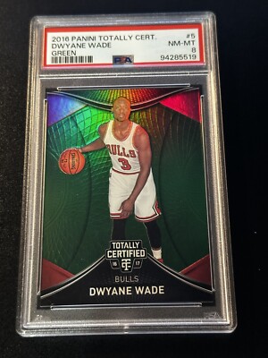 2016-17 Panini Totally Certified Emerald Dwyane Wade SP #d /5 Graded PSA 8 NM-MT
