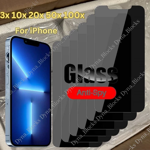 Bulk Privacy Screen Protector Tempered Glass Lot For iPhone 16 15 14 13 12 11 8 - Picture 1 of 29