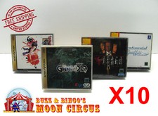 10x SEGA SATURN CIB DOUBLE CD GAME CASE - CLEAR PROTECTIVE BOX PROTECTOR SLEEVE