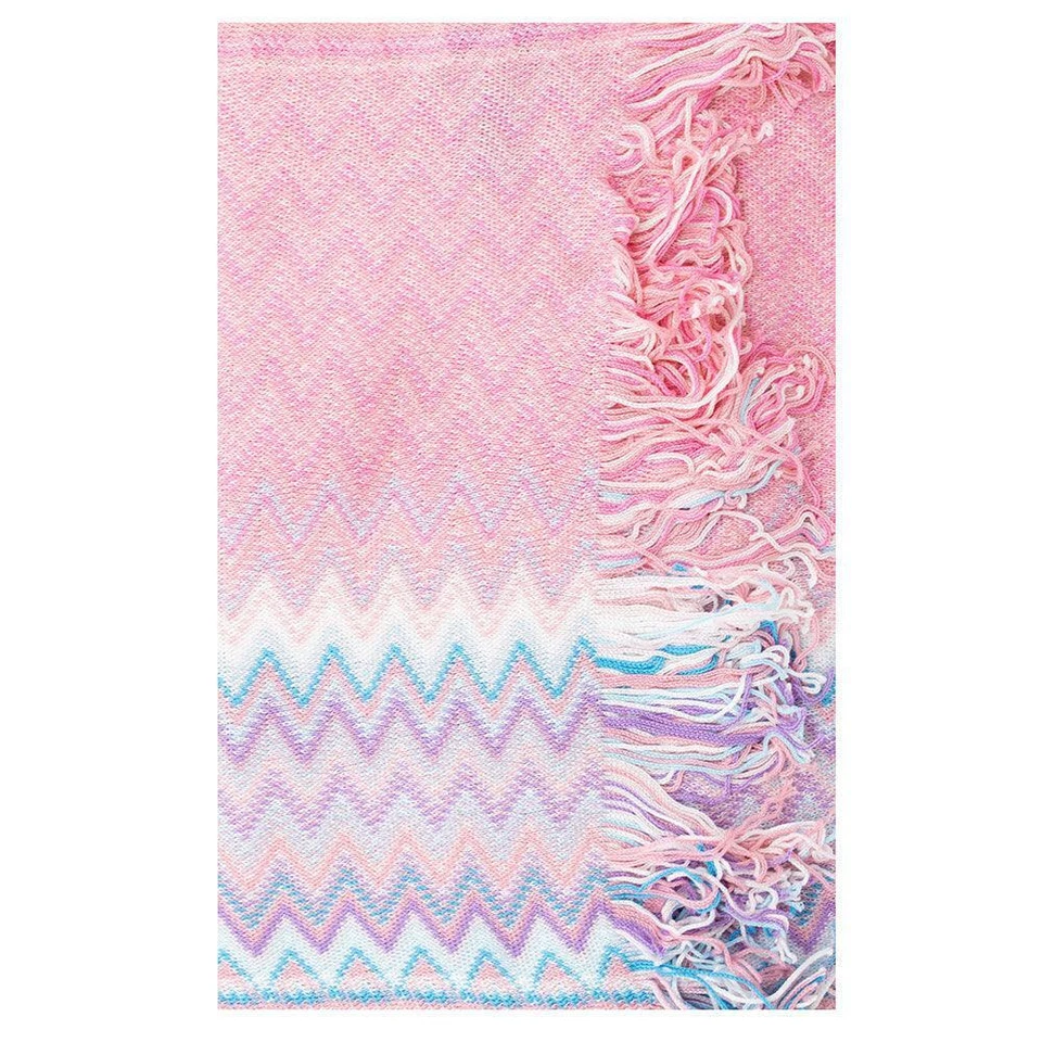 Missoni Mujer Algodón Zig-Zag Bufanda Chal Sarong Envoltura Rosa Foto 3 de 4