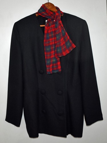 Giacca top Ann Taylor vintage anni 80 con cravatta sciarpa taglia 6 spalline ufficio - Foto 2 di 6