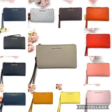 Michael Kors Signature Jet Set Double Zip Wallet Wristlets, NWT