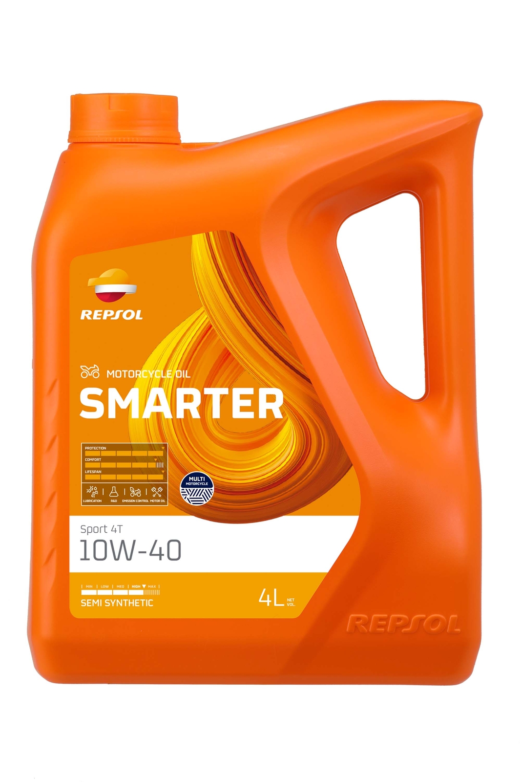 Caraffa Repsol Smarter Sport 4t 10w-40 4l Moto Motore Ricambi Ciclomotore