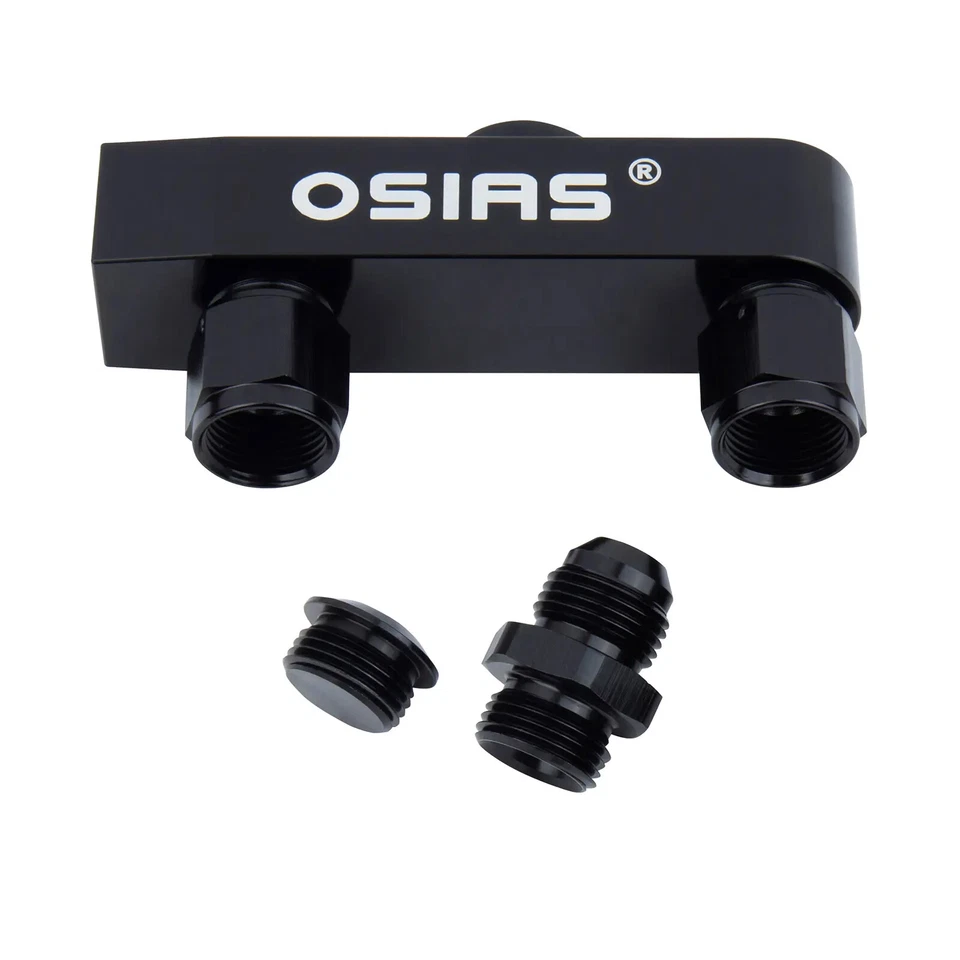 Aluminum Fuel Surge Tank For Twin 40mm Fuel Pumps 8AN 2.8L Port Black For Single - Image 3 of 4