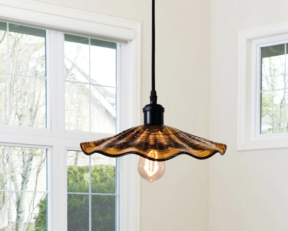 SAH15104-P29 -DALE TIFFANY BURNT SIENNA HAND BLOWN ART GLASS MINI PENDANT/COPPER - Image 2 of 2