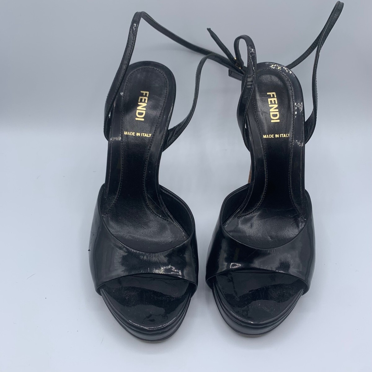 FENDI 37 パンプス FENDI フェンディ メッシュ エンボスロゴ パンプス 37 ホワイト