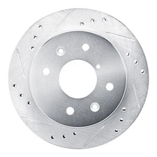 Dynamic Friction Company 63180008L Brake Rotor   Drilled And Slotted   Silver