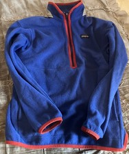 PATAGONIA Synchilla Fleece Half Zip Pullover Blue Medium Reflective Sweatshirt
