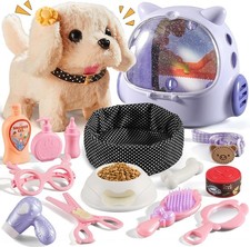 16 Pcs Robot Dog Toys for Girls, 3 4 5 6 7 8 Year Purple and Pink