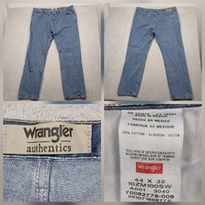 Wrangler Authentics Men's Jeans 44x32 Medium Wash Straight Leg 100 Cotton