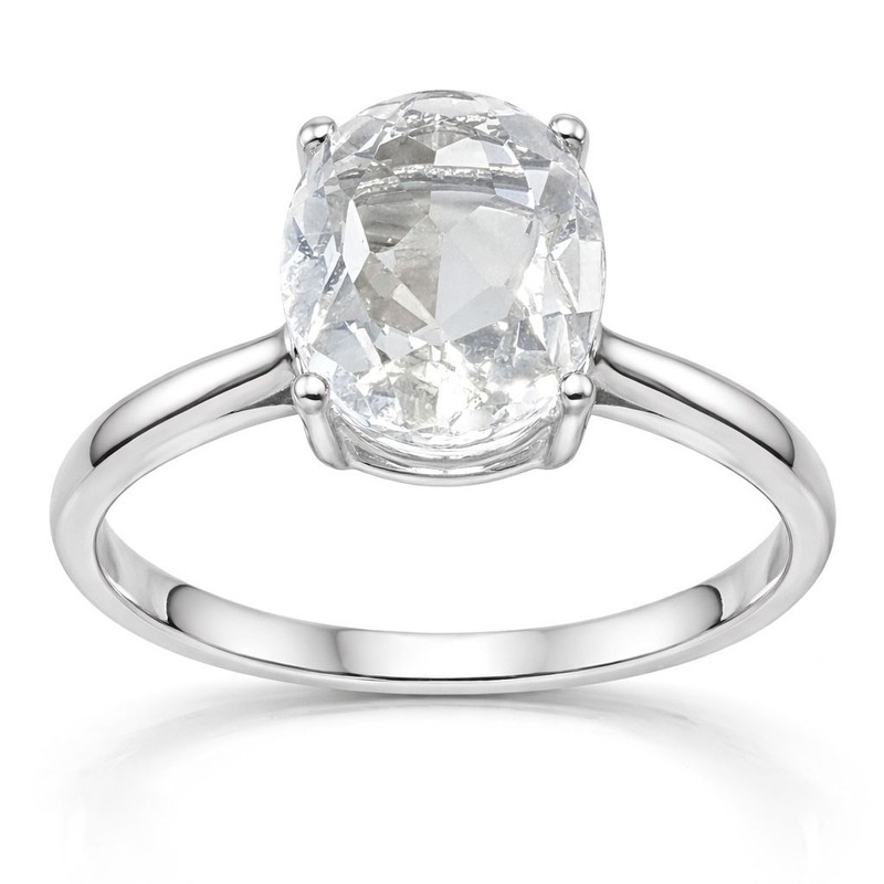 GENUINE 3.42 Cts WHITE SAPPHIRE RING 10K SOLID WHITE GOLD - Free Appraisal