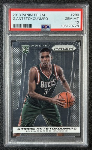 GIANNIS ANTETOKOUNMPO PSA 10 2013-14 PANINI PRIZM #290 ROOKIE RC BUCKS 0728