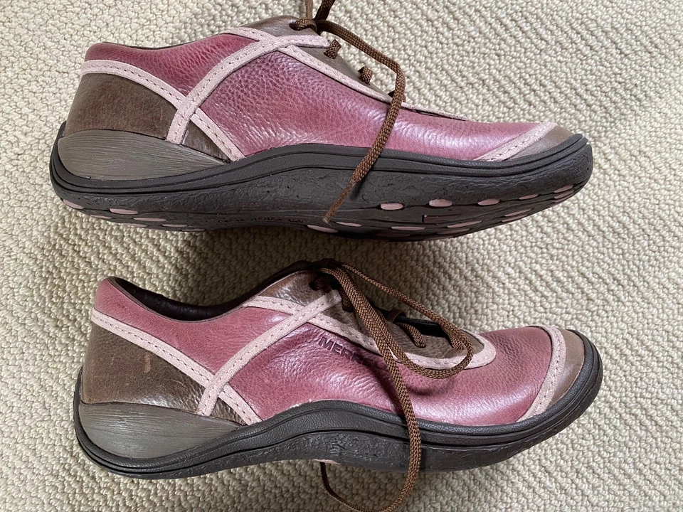 Zapatillas de senderismo Merrell Cypress para mujer de cuero marrón/malva talla 7 Foto 3 de 4