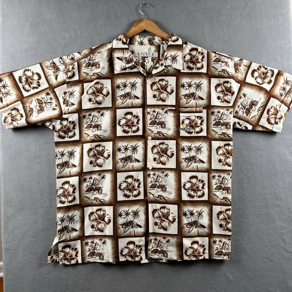 Enyce Hawaiian Shirt Mens 3XL Palms AOP Vintage 90s Y2K Beach Hip Hop Rap Tee - Image 2 of 4