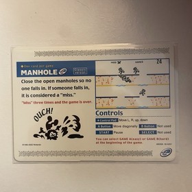 VINTAGE 2002 Nintendo e-Reader Game & Watch Collection Manhole Card 02-A001 NM