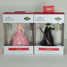 Hallmark 2025 Elphaba Glinda Wicked Wizard of Oz Christmas Ornament Set READ