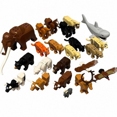 LEGO Tiere Pferd Elch Tiger Löwe Mammut Bär Hai Kuh Leopard Panther Vogel Adler
