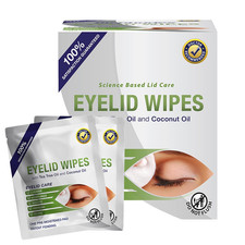 Premium Eyelid Wipes with Tea Tree and Coconut Oil - Cleansing Wipes for People