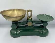 Vintage Boots Chemist Cast Iron & Brass Scales Green 