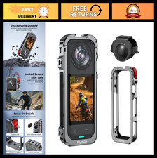 Utility Frame Case Cage for Insta360 X5 - Metal Protective Case, Cold Shoe Mount
