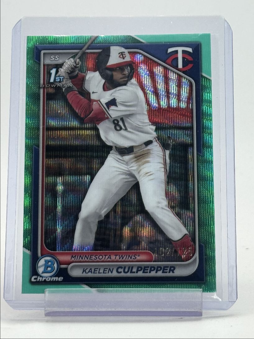 KAELEN CULPEPPER 2024 BOWMAN CHROME DRAFT 1ST AQUA WAVE TWINS /125 Q4782